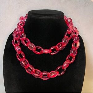 Joan Rivers Pink Chunky Chain Link Necklace